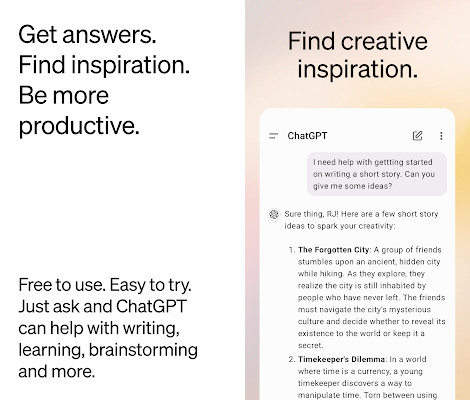 ChatGPT - Voice mode, Creative inspiration, Tailored advice